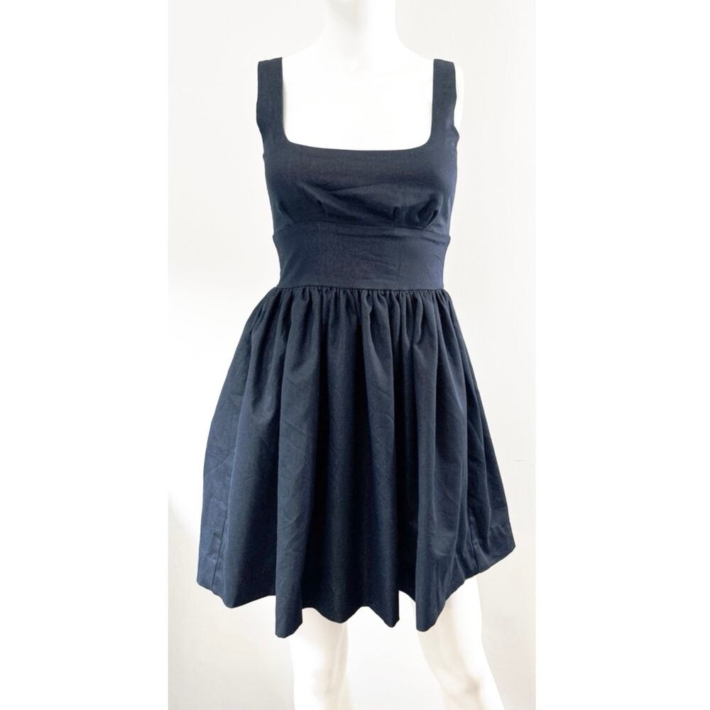 Necessary Objects Dark Blue Poly-Cotton Fit & Flare Mini Dress - Size XS